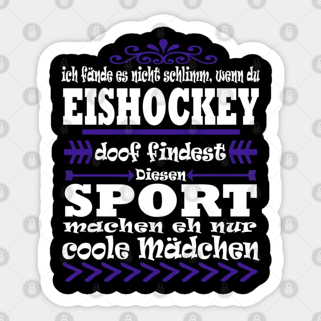 Eishockey Mädchen Puck Body Check Spruch Frauen Eishockey Sticker